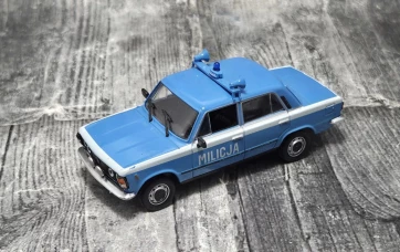 Kultowe Auta PRL Fiat 125p Milicja skala 1/43 | KateCars