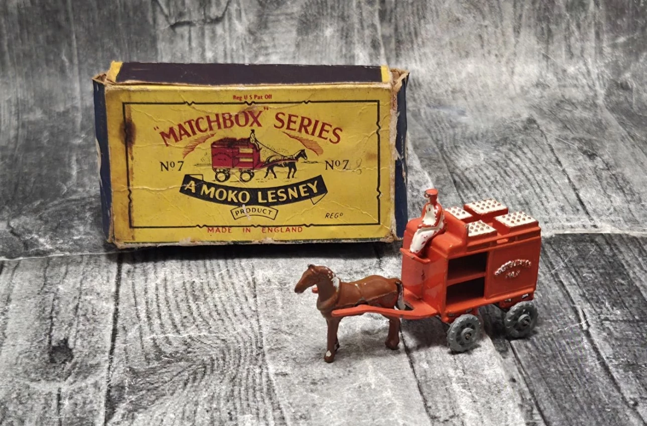 Matchbox Regular Wheels 7a Milk Float 1954 | Unikatowy Model Vintage – oryginalny, z pudełkiem | KateCars